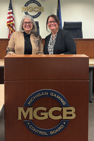 Tina Riley and Melanie Zaremba at the Michigan Gaming Control Board