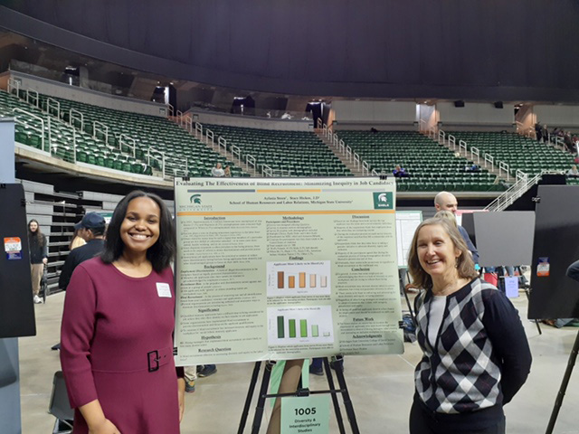 Aylasia Steen, pictured with research mentor, School of HRLR Associate Professor Stacy Hickox