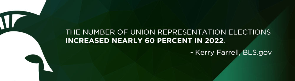  The number of union representation elections increased nearly 60 percent in 2022.